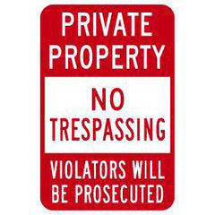 Lyle Signs - Traffic & Parking Signs; MessageType: Warning & Safety Reminder Signs ; Message or Graphic: Message Only ; Legend: Private Property No Trespassing Violators Will Be Prosecuted ; Graphic Type: None ; Reflectivity: Reflective; Engineer Grade ; - Exact Tooling