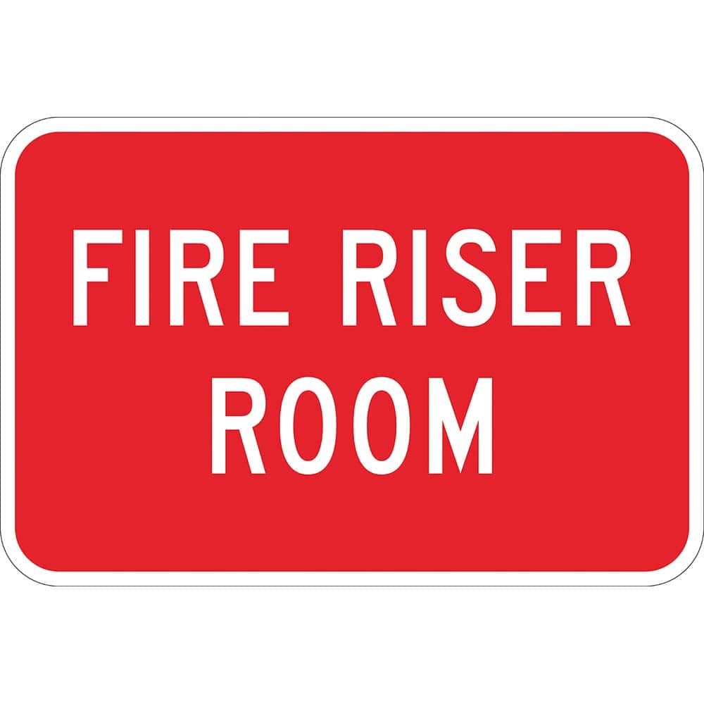 Lyle Signs - Fire & Exit Signs; Type: Fire Riser Sign ; Legend: Fire Riser ; Message or Graphic: Message Only ; Material: Reflective Aluminum ; Language: English ; Viewing Points: Single-View - Exact Tooling