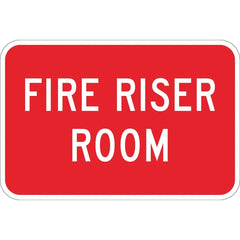 Lyle Signs - Fire & Exit Signs; Type: Fire Riser Sign ; Legend: Fire Riser ; Message or Graphic: Message Only ; Material: Reflective Aluminum ; Language: English ; Viewing Points: Single-View - Exact Tooling