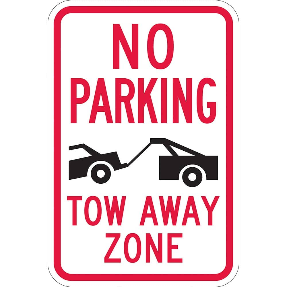 Lyle Signs - Traffic & Parking Signs; MessageType: Fire Lane Signs ; Message or Graphic: Message & Graphic ; Legend: Fire Lane No Parking Tow-Away (Sym) Zone, ; Graphic Type: Tow Truck w/Car ; Reflectivity: Reflective; High Intensity ; Material: Aluminum - Exact Tooling