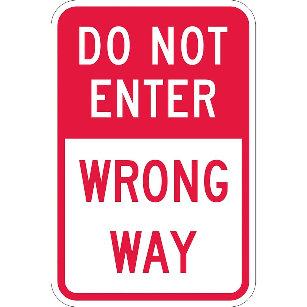 Lyle Signs - Traffic & Parking Signs; MessageType: Traffic Control Signs ; Message or Graphic: Message Only ; Legend: Do Not Enter Wrong Way ; Graphic Type: None ; Reflectivity: Reflective; Engineer Grade ; Material: Aluminum - Exact Tooling