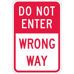 Lyle Signs - Traffic & Parking Signs; MessageType: Traffic Control Signs ; Message or Graphic: Message Only ; Legend: Do Not Enter Wrong Way ; Graphic Type: None ; Reflectivity: Reflective; Engineer Grade ; Material: Aluminum - Exact Tooling