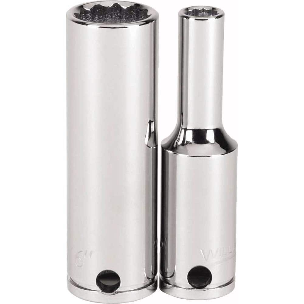 Williams - Hand Sockets; Drive Size (Inch): 3/8 ; Size (Inch): 1/4 ; Type: Deep Socket ; Tool Type: Tethered Hand Socket ; Number of Points: 12 ; Finish/Coating: Chrome - Exact Tooling