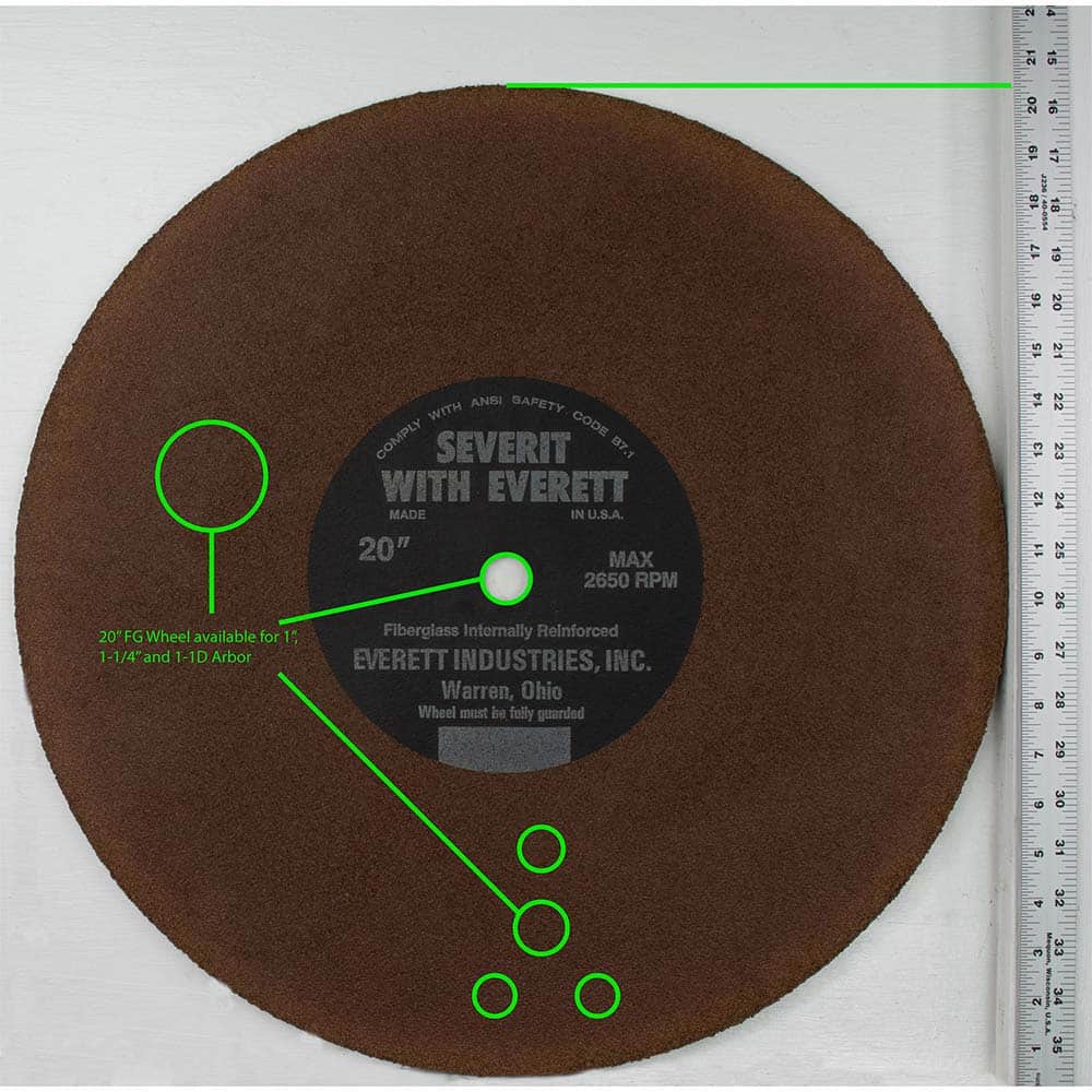 Everett - Cutoff Wheels; Tool Compatibility: Chop Saws; Cut-Off Saw; Electric-Powered Saw; Portable Saw; Shop Saw; Stationary Saw ; Wheel Diameter (Inch): 20 ; Hole Size (Decimal Inch): 0.1870 ; Hole Size (mm): 1.000 ; Wheel Thickness (Inch): .187 ; Abra - Exact Tooling