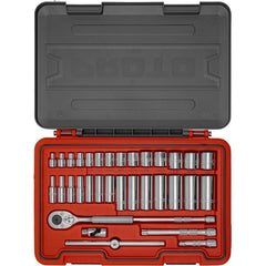 Proto - Socket Sets; Measurement Type: SAE ; Drive Size: 0.375 ; Minimum Size (Inch): 3/8 ; Maximum Size (Inch): 1 ; Tool Type: Socket Set ; Number of Pieces: 34.000 - Exact Tooling