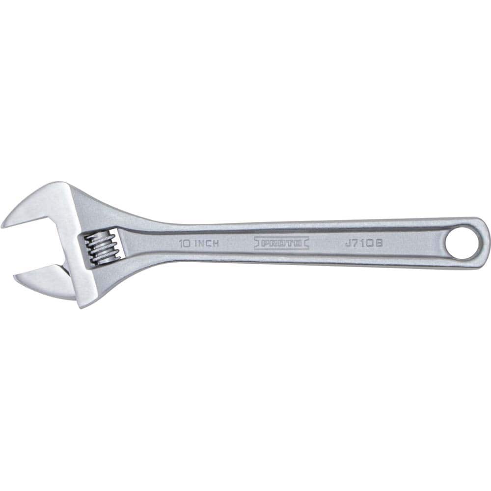 Proto - Adjustable Wrenches; Wrench Type: Adjustable ; Wrench Size (Inch): 10 ; Jaw Capacity (Inch): 1-5/16 ; Material: Steel ; Finish/Coating: Chrome ; ANSI Spec: B107.8m - Exact Tooling