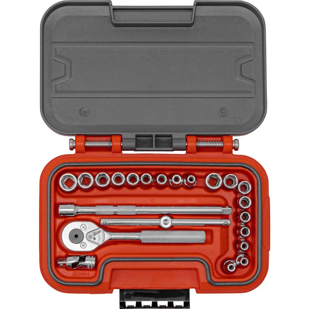 Proto - Socket Sets; Measurement Type: Metric; SAE ; Drive Size: 0.25 ; Minimum Size (mm): 10.00 ; Minimum Size (Inch): 3/8 ; Maximum Size (mm): 10.00 ; Maximum Size (Inch): 7/16 - Exact Tooling