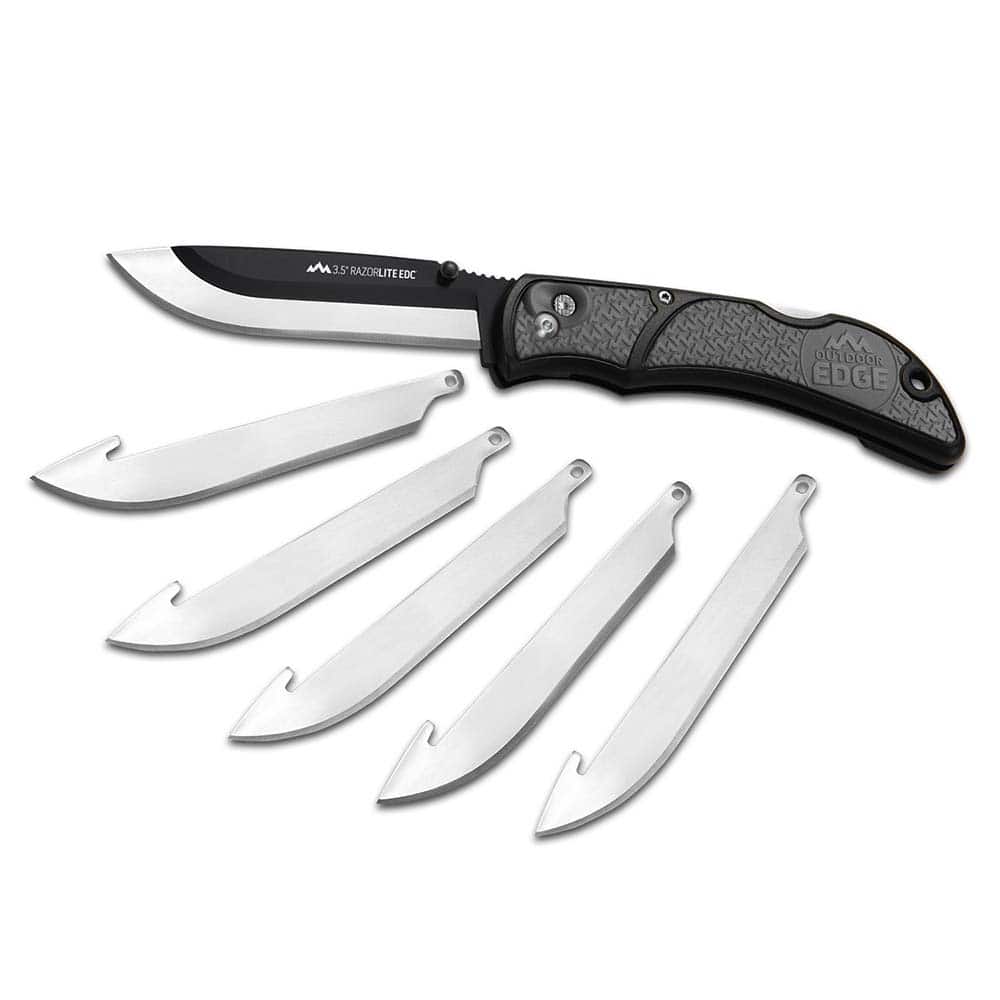 Outdoor Edge - Pocket & Folding Knives; Knife Type: Folding Knife ; Edge Type: Plain Edge ; Blade Length (Inch): 3-1/2 ; Handle Material: Glass-Reinforced Nylon with TPE ; Closed Length: 4-1/2 (Inch); Number of Edges: 1 - Exact Tooling