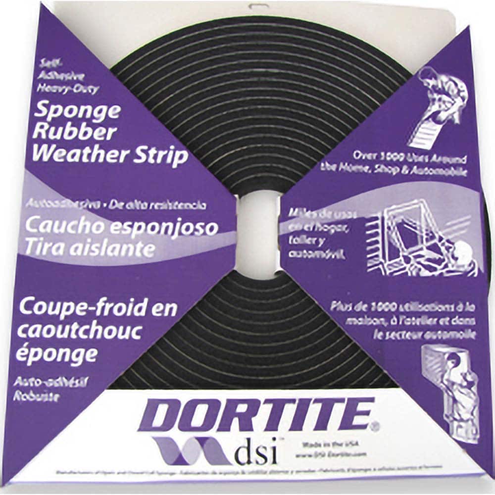 DSI - Weatherstripping; Type: Open Cell Sponge Rubber Tape w/PSA ; Length (Decimal Inch): 600 ; Width (Inch): 1 ; Door Thickness: 5/16 (Inch); Material: Natural Open Cell Rubber w/PSA - Exact Tooling