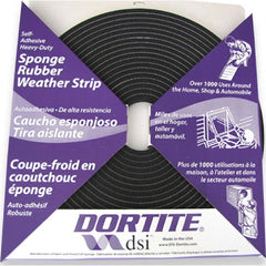 DSI - Weatherstripping; Type: Open Cell Sponge Rubber Tape w/PSA ; Length (Decimal Inch): 600 ; Width (Inch): 1 ; Door Thickness: 7/16 (Inch); Material: Natural Open Cell Rubber w/PSA - Exact Tooling