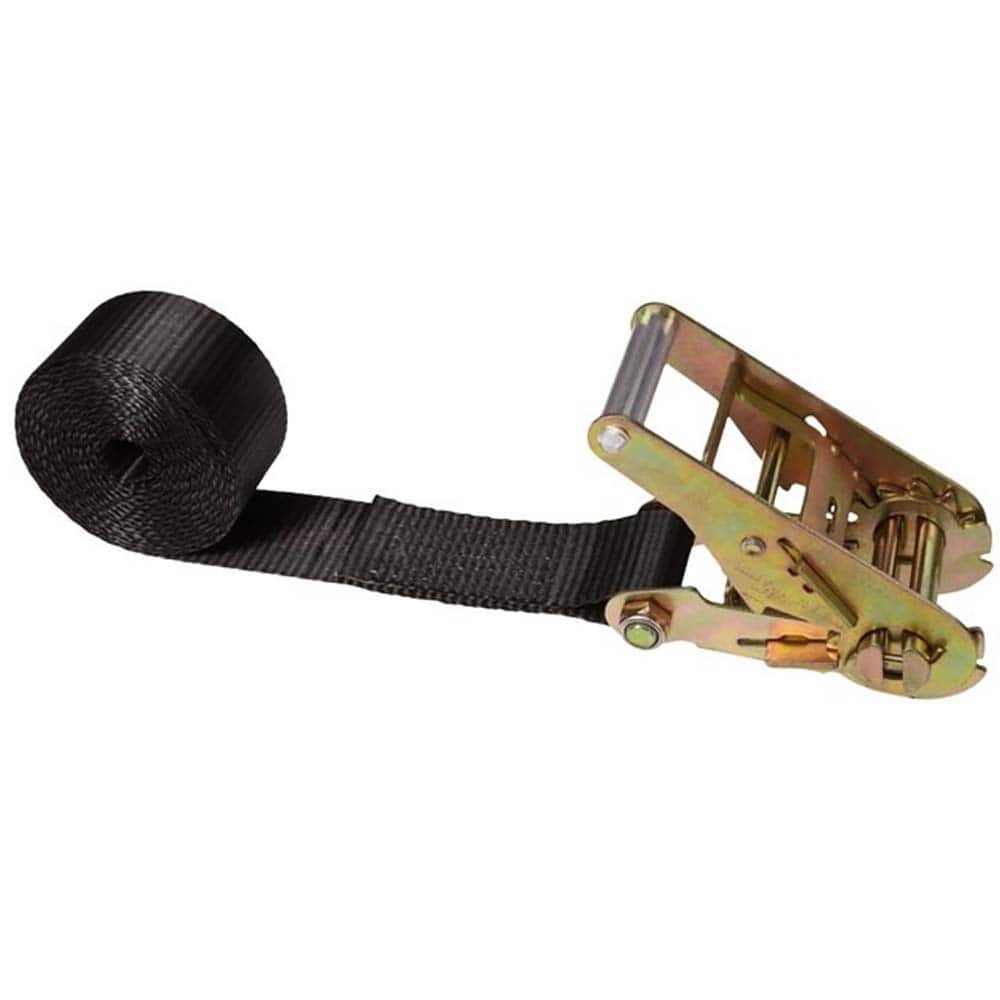 US Cargo Control - Slings & Tiedowns (Load-Rated); Type: Ratchet Tie Down ; Length (Feet): 10 ; Basket Capacity (Lb.): 3333 ; Material: Polyester ; Color: Black - Exact Tooling