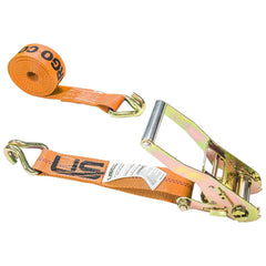 US Cargo Control - Slings & Tiedowns (Load-Rated); Type: Ratchet Tie Down ; Length (Feet): 18 ; Basket Capacity (Lb.): 3333 ; Material: Polyester ; Color: Orange - Exact Tooling