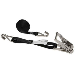 US Cargo Control - Slings & Tiedowns (Load-Rated); Type: Ratchet Tie Down ; Length (Feet): 10 ; Basket Capacity (Lb.): 1000 ; Material: Polyester ; Color: Black - Exact Tooling