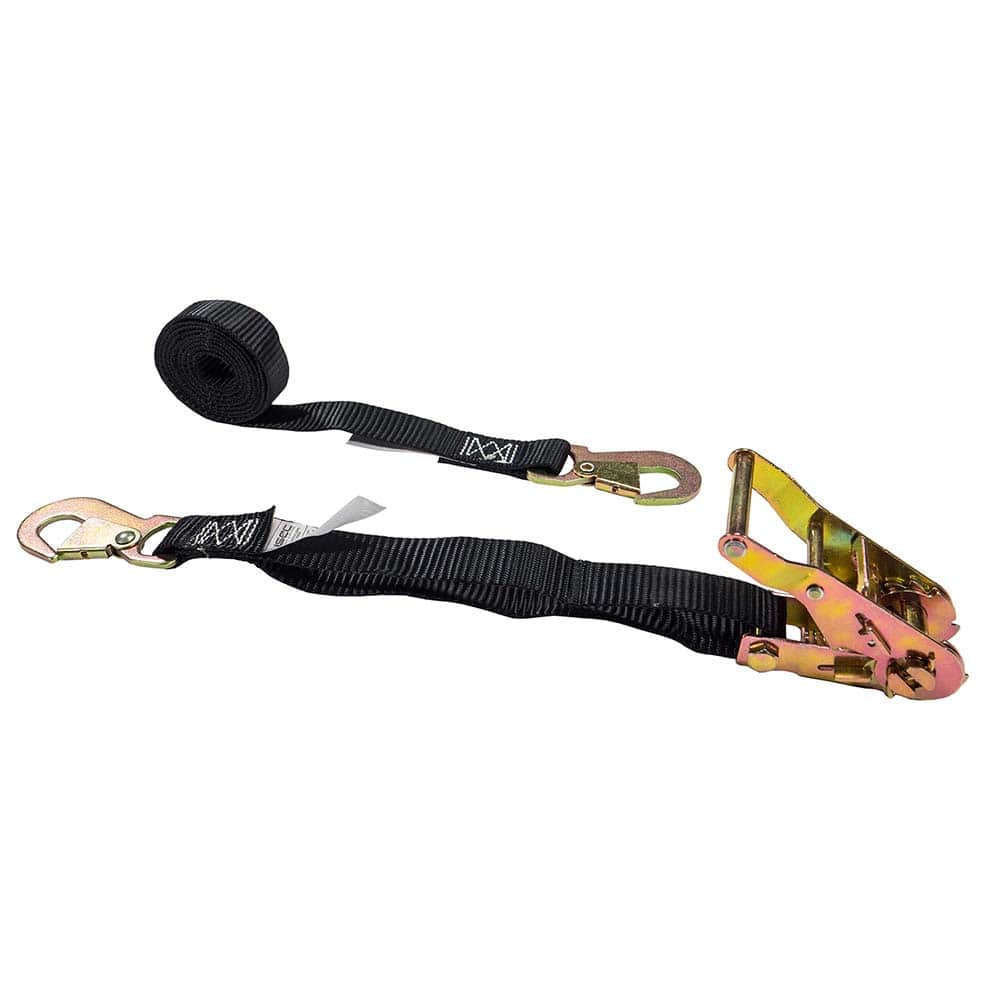 US Cargo Control - Slings & Tiedowns (Load-Rated); Type: Ratchet Tie Down ; Length (Feet): 6 ; Basket Capacity (Lb.): 1100 ; Material: Polyester - Exact Tooling