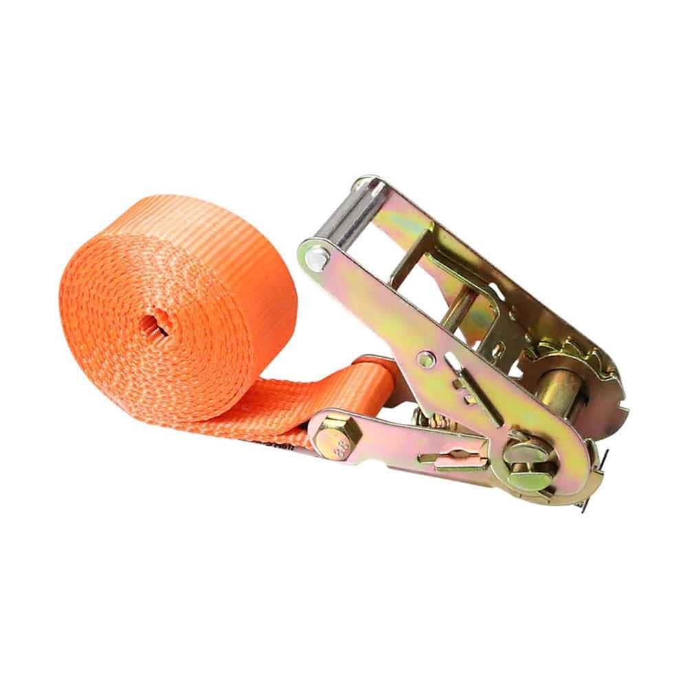 US Cargo Control - Slings & Tiedowns (Load-Rated); Type: Ratchet Tie Down ; Length (Feet): 20 ; Basket Capacity (Lb.): 3333 ; Material: Polyester ; Color: Orange - Exact Tooling
