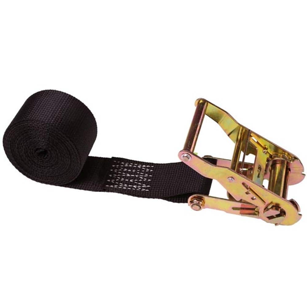 US Cargo Control - Slings & Tiedowns (Load-Rated); Type: Ratchet Tie Down ; Length (Feet): 10 ; Basket Capacity (Lb.): 1467 ; Material: Polyester ; Color: Black - Exact Tooling
