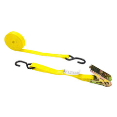 US Cargo Control - Slings & Tiedowns (Load-Rated); Type: Ratchet Tie Down ; Length (Feet): 15 ; Basket Capacity (Lb.): 400 ; Material: Polyester ; Color: Yellow - Exact Tooling