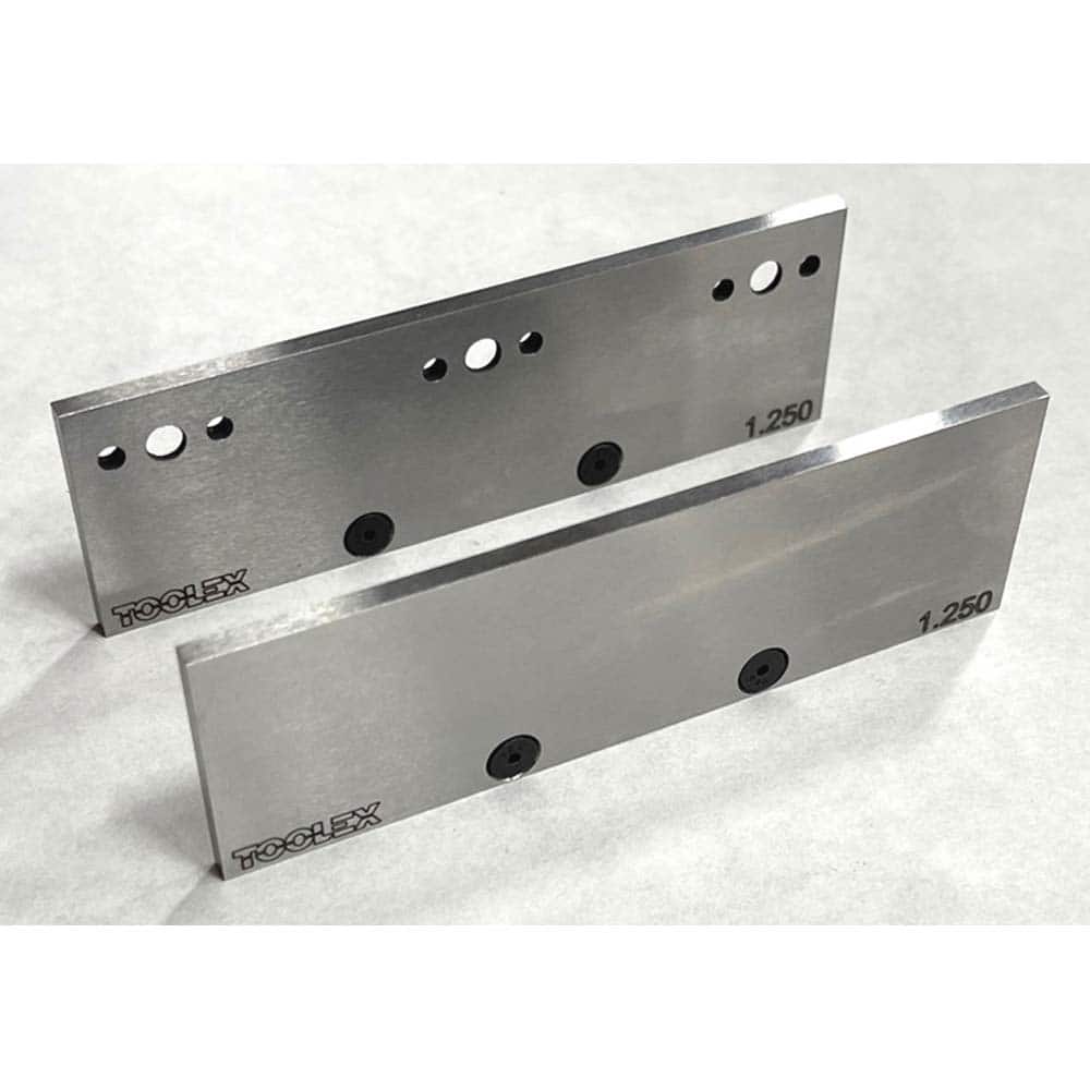 TE-CO - Vise Accessories; Product Type: Individual Parallel ; Product Compatibility: 6" Vises ; Number of Pieces: 2 ; Material: Steel ; Jaw Width (Inch): 6 ; Product Length (Inch): 0.118 - Exact Tooling