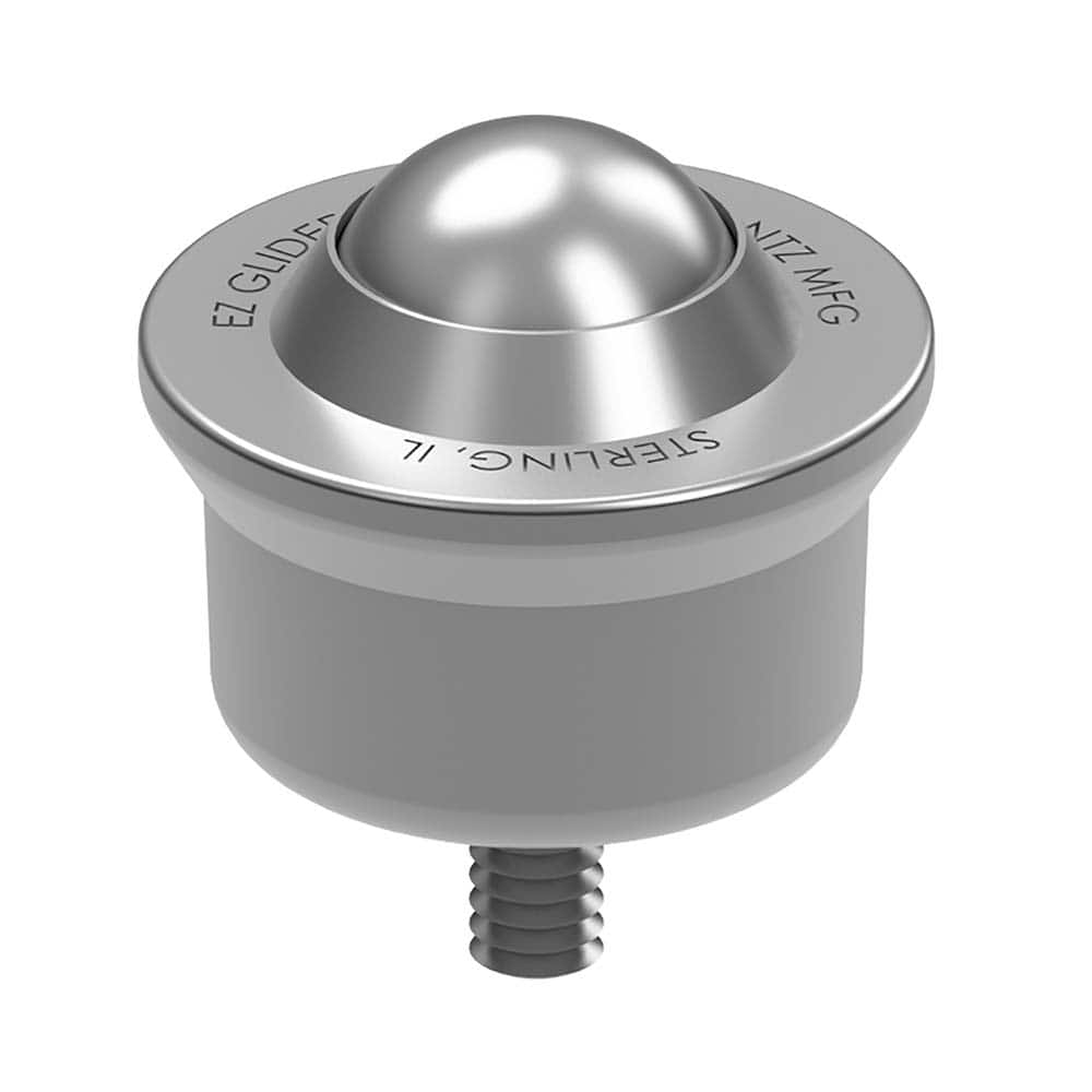Frantz - Ball Transfers; Base Shape: Round ; Head/Holder Diameter (Inch): 1 ; Diameter (mm): 1.8370 ; Load Capacity (Lb.): 150.000 - Exact Tooling