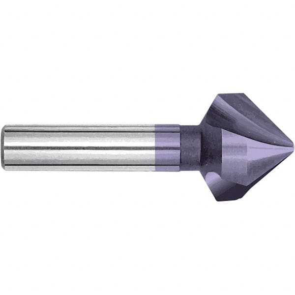 Magafor - 25mm Head Diam, 25/64" Shank Diam, 90° Cobalt Countersink - 2-5/8" OAL, Single End, Straight Shank, Right Hand Cut - Exact Tooling