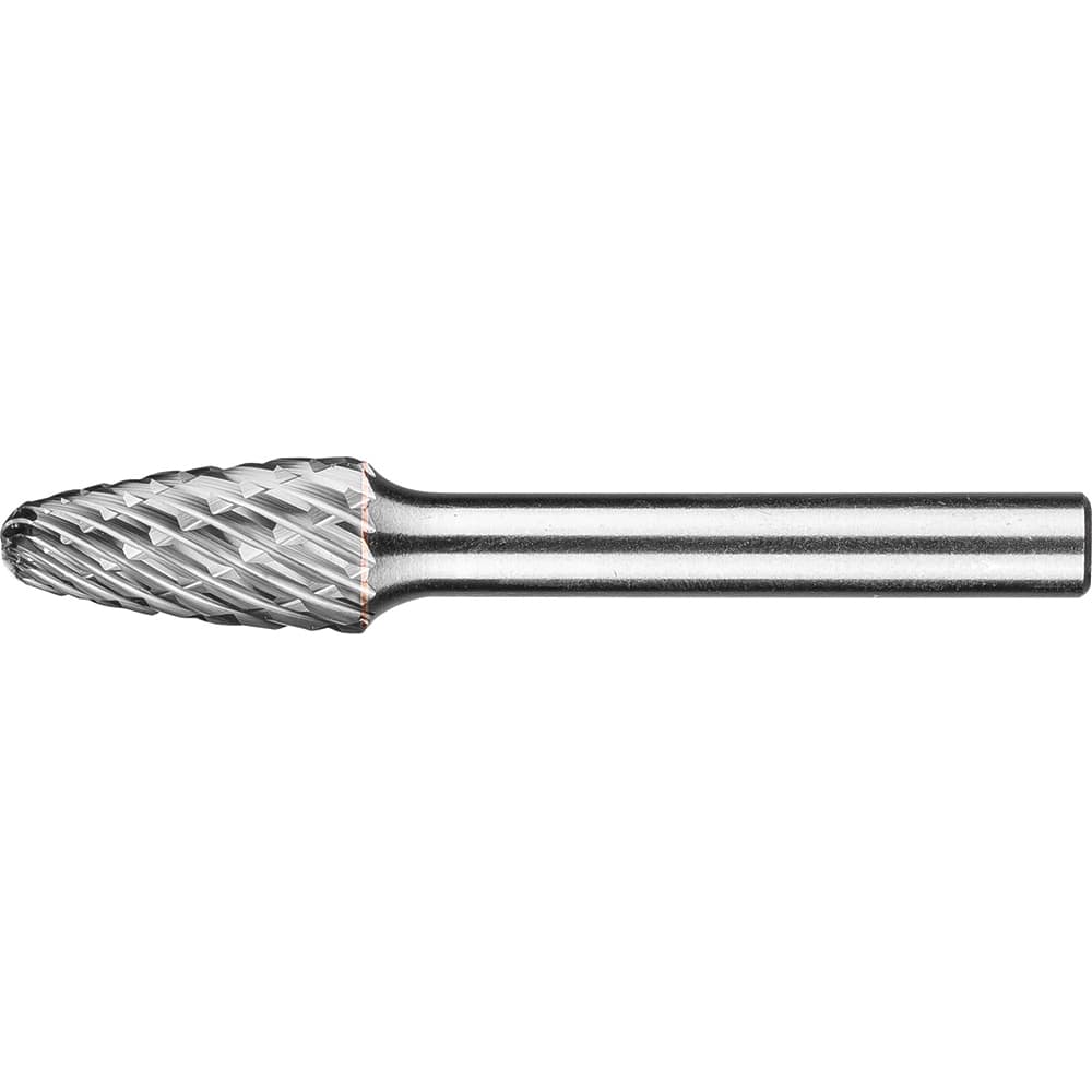 PFERD - SF-3, 3/8" Cut Diam, 1/4" Shank Diam, Carbide End Cut Tree with Radius End Burr - Exact Tooling