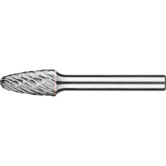 PFERD - SF-3, 3/8" Cut Diam, 1/4" Shank Diam, Carbide End Cut Tree with Radius End Burr - Exact Tooling