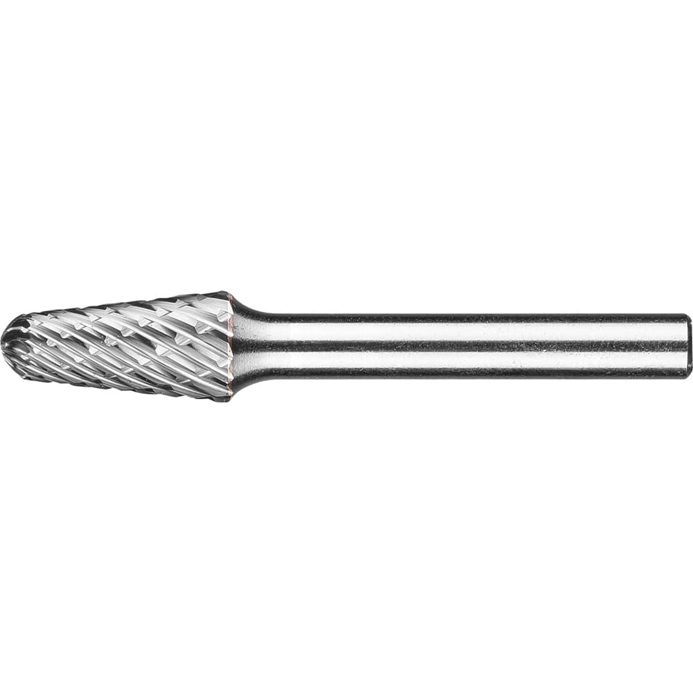 PFERD - SL-3, 3/8" Cut Diam, 1/4" Shank Diam, Carbide Diamond Pattern Tree with Radius End Burr - Exact Tooling