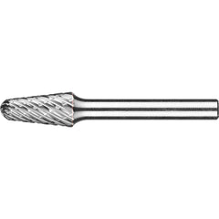 PFERD - SL-3, 3/8" Cut Diam, 1/4" Shank Diam, Carbide Diamond Pattern Tree with Radius End Burr - Exact Tooling