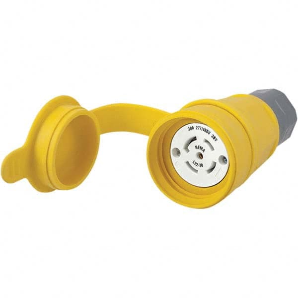 Hubbell Wiring Device-Kellems - 3-Phase Wye 277/480 VAC 30A NEMA L22-30R Industrial Twist Lock Connector - Exact Tooling