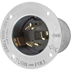 Hubbell Wiring Device-Kellems - 600 VAC 250 VDC 50A NonNEMA Industrial Twist Lock Inlet - Exact Tooling