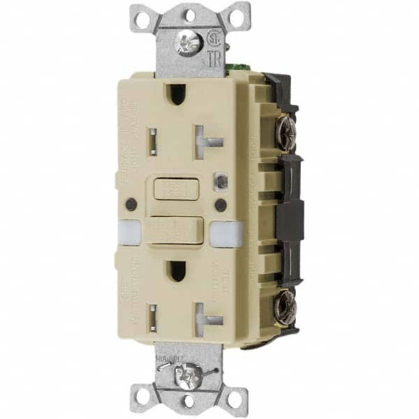 Hubbell Wiring Device-Kellems - GFCI Receptacles Grade: Commercial Color: Ivory - Exact Tooling