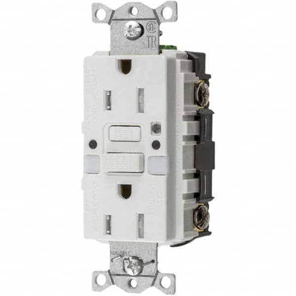 Hubbell Wiring Device-Kellems - GFCI Receptacles Grade: Commercial Color: White - Exact Tooling