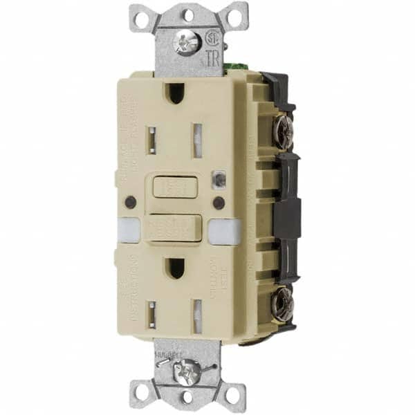 Hubbell Wiring Device-Kellems - GFCI Receptacles Grade: Commercial Color: Ivory - Exact Tooling