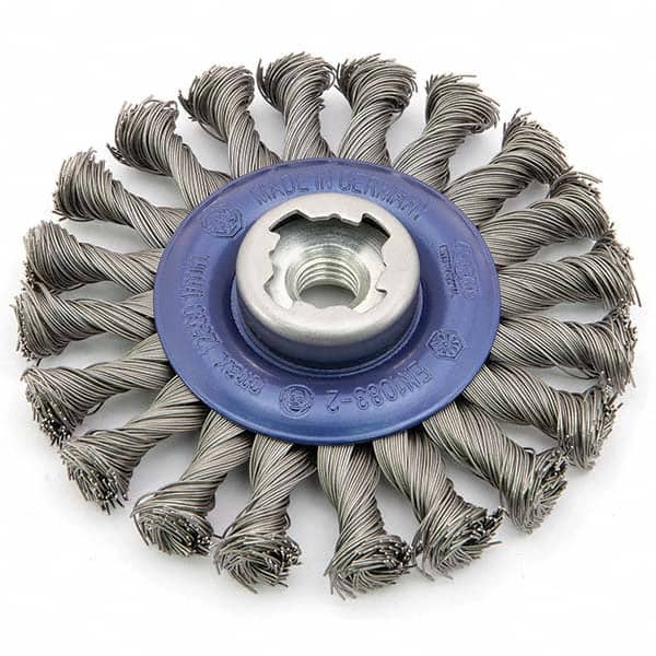 Osborn - 5" OD, 5/8-11 Arbor Hole, Knotted Stainless Steel Wheel Brush - Exact Tooling