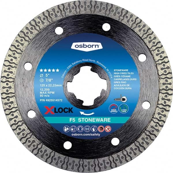 Osborn - 5 x 0.09, 7/8" Hole Diamond Cutoff Wheel - Exact Tooling