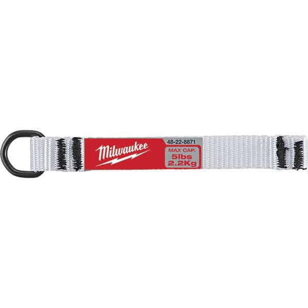 Milwaukee Tool - Tool Holding Accessories; Type: Tool Lanyard ; Connection Type: D-Ring ; Length: 4.30 ; Length (Decimal Inch): 4.30 ; Additional Info: (5) 5lb D-Ring Web Attachment ; Color: Black; Red; White - Exact Tooling