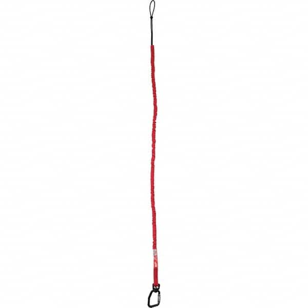 Milwaukee Tool - Tool Holding Accessories; Type: Tool Lanyard ; Connection Type: Carabiner ; Length: 54.40 ; Length (Decimal Inch): 54.40 ; Additional Info: 10lb Extended Reach Locking Tool Lanyard ; Color: Red - Exact Tooling