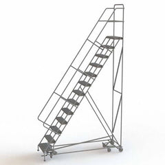 TRI-ARC - Rolling & Wall Mounted Ladders & Platforms Type: All-Directional Ladder Style: Forward Descent 50 Degree Incline - Exact Tooling