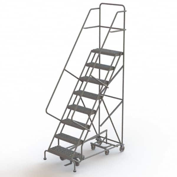TRI-ARC - Rolling & Wall Mounted Ladders & Platforms Type: All-Directional Ladder Style: Forward Descent 50 Degree Incline - Exact Tooling