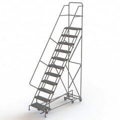 TRI-ARC - Rolling & Wall Mounted Ladders & Platforms Type: All-Directional Ladder Style: Forward Descent 50 Degree Incline - Exact Tooling