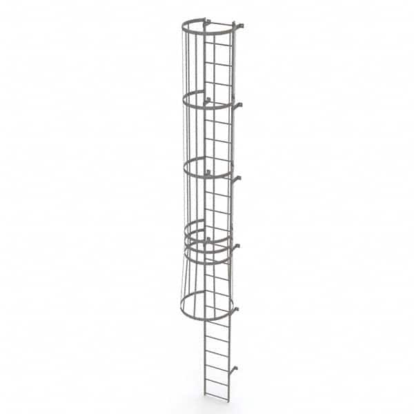 TRI-ARC - Rolling & Wall Mounted Ladders & Platforms Type: Fixed Ladder Style: Safety Cage - Exact Tooling