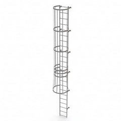 TRI-ARC - Rolling & Wall Mounted Ladders & Platforms Type: Fixed Ladder Style: Safety Cage - Exact Tooling