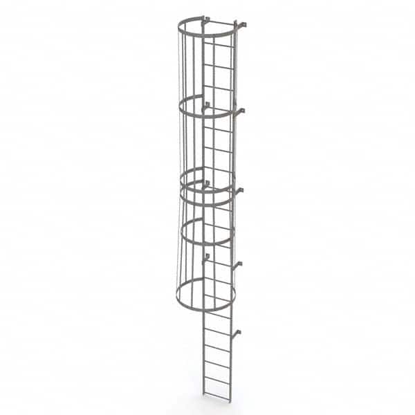 TRI-ARC - Rolling & Wall Mounted Ladders & Platforms Type: Fixed Ladder Style: Safety Cage - Exact Tooling