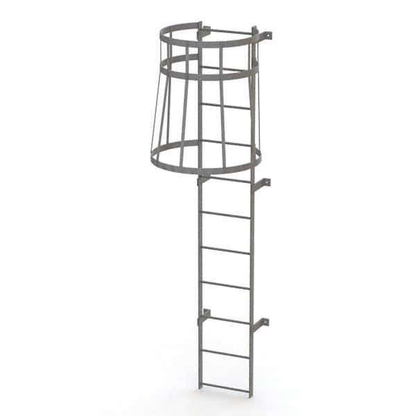 TRI-ARC - Rolling & Wall Mounted Ladders & Platforms Type: Fixed Ladder Style: Safety Cage - Exact Tooling