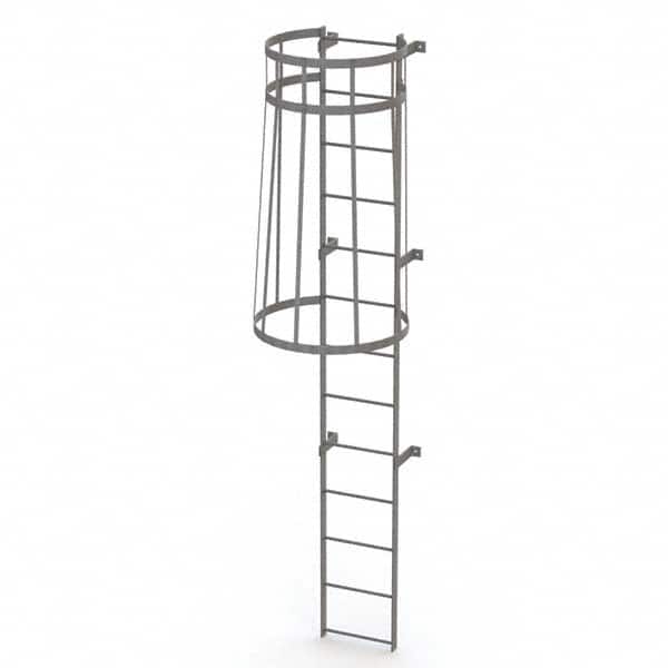 TRI-ARC - Rolling & Wall Mounted Ladders & Platforms Type: Fixed Ladder Style: Safety Cage - Exact Tooling