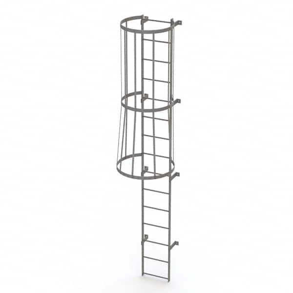 TRI-ARC - Rolling & Wall Mounted Ladders & Platforms Type: Fixed Ladder Style: Safety Cage - Exact Tooling