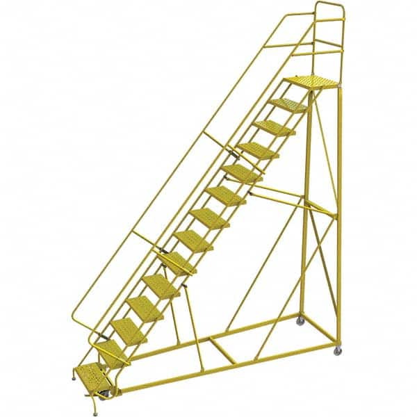 TRI-ARC - Rolling & Wall Mounted Ladders & Platforms Type: Stairway Slope Ladder Style: Forward Descent 50 Degree Incline - Exact Tooling