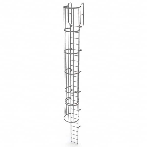 TRI-ARC - Rolling & Wall Mounted Ladders & Platforms Type: Fixed Ladder Style: Safety Cage - Exact Tooling