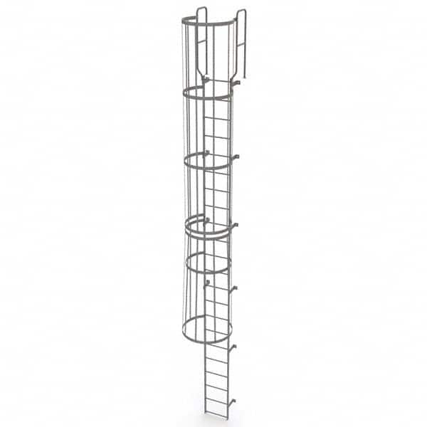TRI-ARC - Rolling & Wall Mounted Ladders & Platforms Type: Fixed Ladder Style: Safety Cage - Exact Tooling