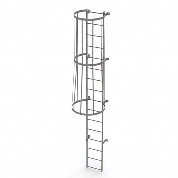 TRI-ARC - Rolling & Wall Mounted Ladders & Platforms Type: Fixed Ladder Style: Safety Cage - Exact Tooling